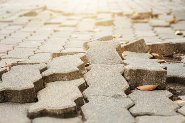The floor of the footpath is broken the footpath is unevenMay cause people to stumble and fall